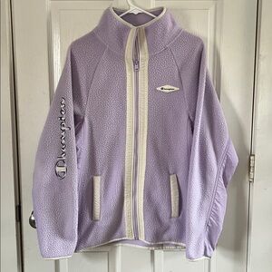 Champion Lavender Pastel Purple Cozy Zip Up Sherpa Fleece Jacket Size Medium